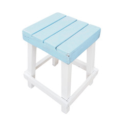 light blue wooden chair on white background