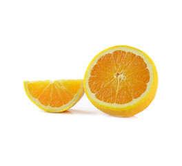 slice of orange fruit isolated