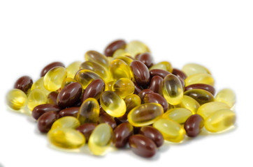 fish oil and brown food supplement  tablets