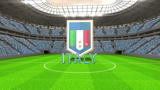 Italy world cup message with badge and text