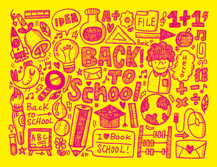 Obraz premium doodle back to school background