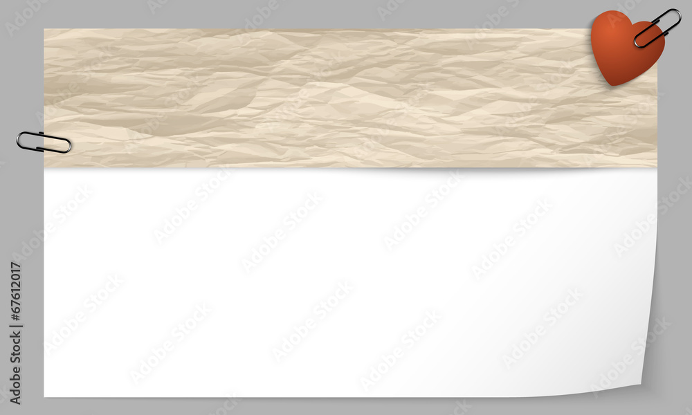 Poster text box with texture of paper and heart