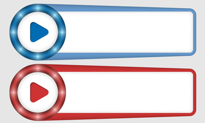 Obraz premium blue and red frames for any text with play symbol