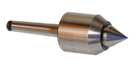 Morse tapered live center for a lathe