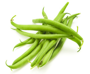 Green beans isolated on a white background