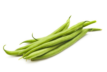 Green beans isolated on a white background