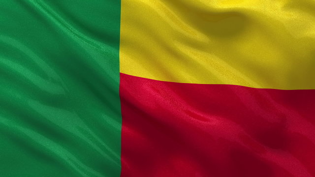 Flag of Benin waving in the wind - seamless loop