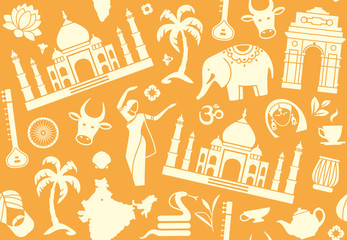 Seamless background on a theme of India