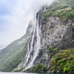 Fototapeta na wymiar Seven Sisters Waterfall in Norway