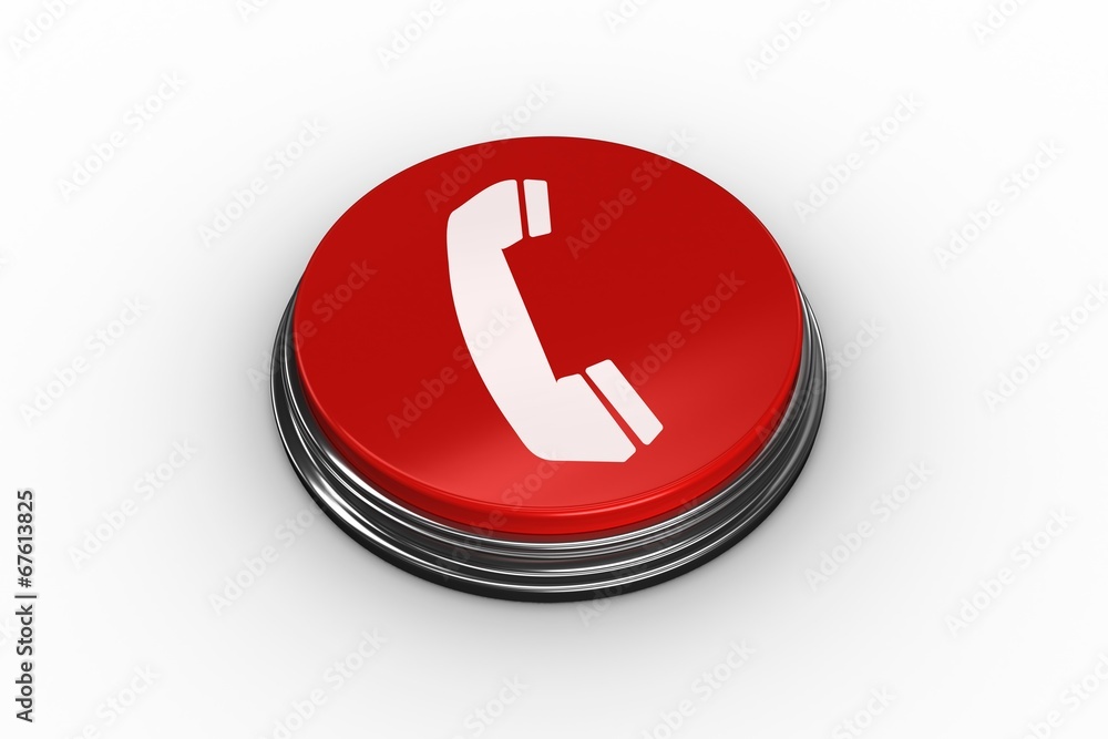 Poster composite image of telephone graphic on button