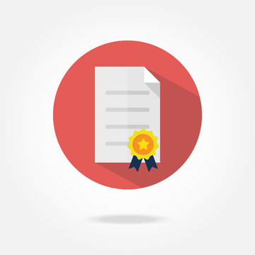 Flat Certificate Icon.