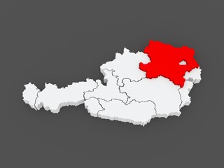 Map of Lower Austria. Austria.