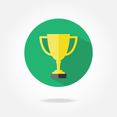 Flat win cup icon.