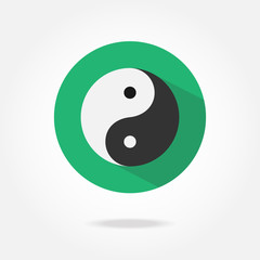 Flat yin yang icon.