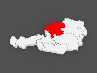 Fototapeta premium Map of Upper Austria. Austria.