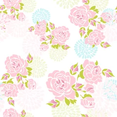 Abwaschbare Fototapete Seamless roses pattern © ka_lou