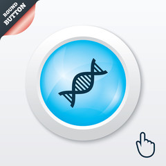 DNA sign icon. Deoxyribonucleic acid symbol.
