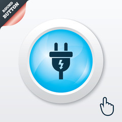 Electric plug sign icon. Power energy symbol.