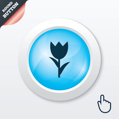 Obraz premium Flower sign icon. Rose symbol.