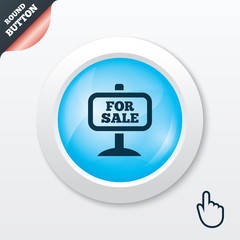 For sale sign icon. Real estate selling.