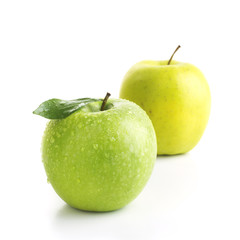 Green and Yellow Apple Isolated