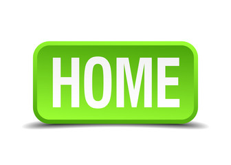 Fototapeta premium Home green 3d realistic square isolated button
