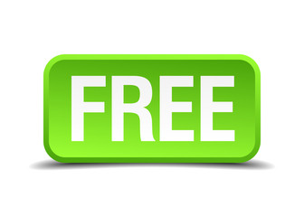 Fototapeta premium Free green 3d realistic square isolated button