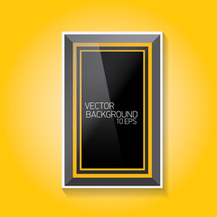 vector modern black frame on orange wall