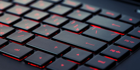 Modern red backlit keyboard