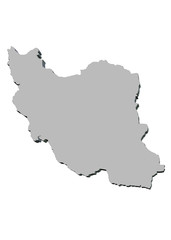 gri renkli iran haritası