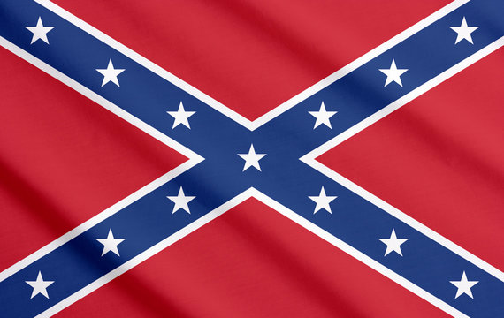 Confederate flag waving