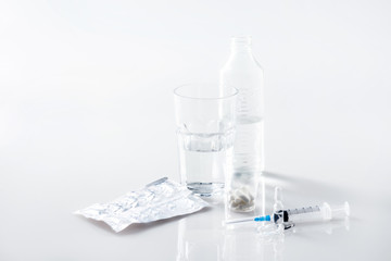 medications on a white background