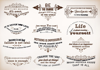 Set of Quotes Posters, Vector Design. Motivational Quotes for In