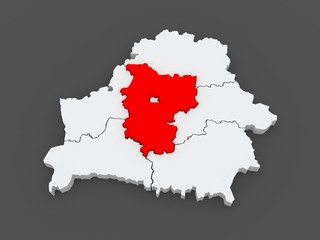 Fototapeta premium Map of Minsk region. Belarus.