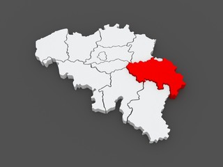 Map of Liege. Belgium.