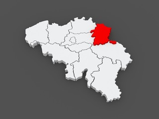 Map of Limburg. Belgium.
