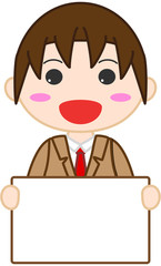 制服男性イラスト　メッセージ