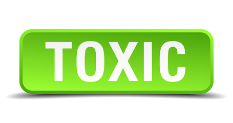 Fototapeta premium Toxic green 3d realistic square isolated button