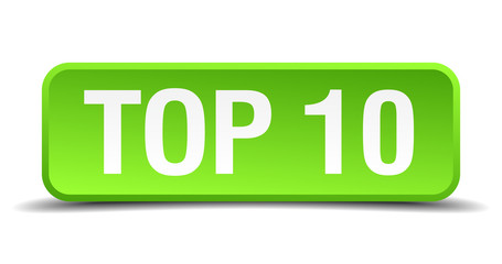 Top 10 green 3d realistic square isolated button