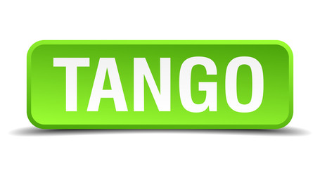 Fototapeta premium Tango green 3d realistic square isolated button
