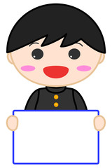 制服男子イラスト　メッセージ