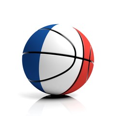 Basketball ball flag of France isolated on white background