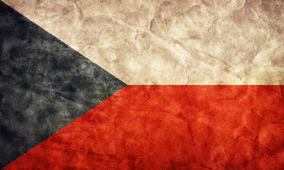 Czech Republic grunge flag. Item from my vintage flags set