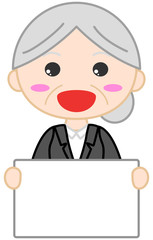 スーツ女性イラスト　メッセージ