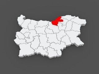 Map of Ruse region. Bulgaria
