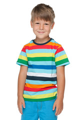 Handsome little boy in striped shirt