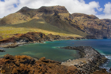 Fototapeta na wymiar Mountains of Los Gigantes on the bay at Punta del Teno Tenerife