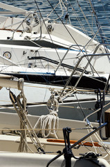 Rigging detail on luxury sailing boats