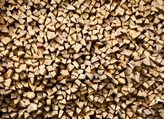 Birch firewood pile