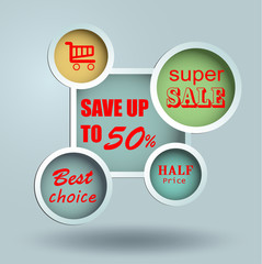 Sale labels, Vector.